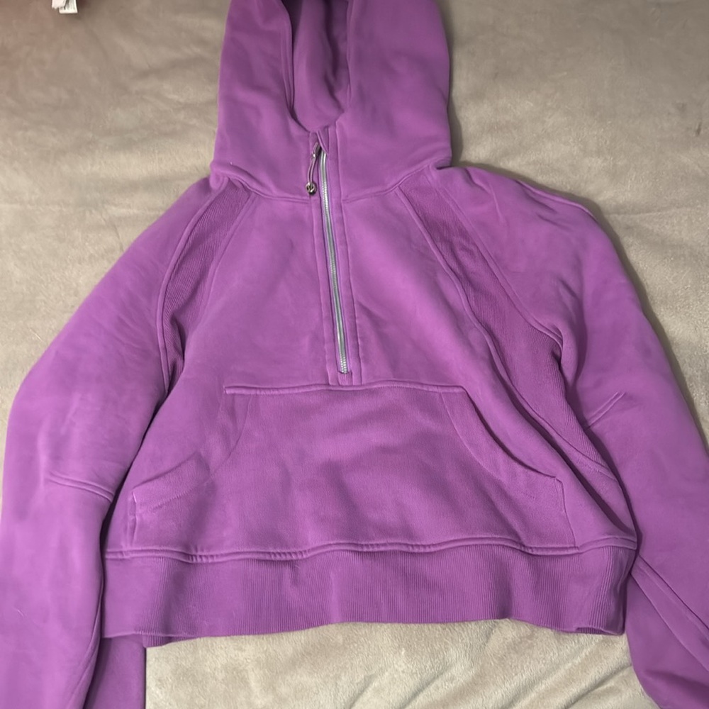 XS/S lululemon moonlit magenta oversized cropped half-zip scuba